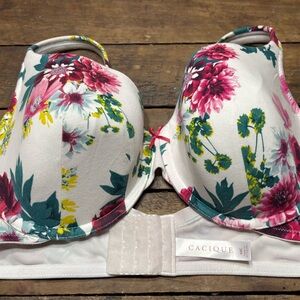 Cacique Floral Bra with Pink and Green